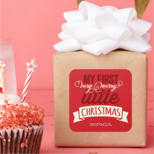 My Very Merry Little Christmas Baby 1st Christmas Square Sticker