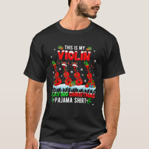 My Violin Playing Xmas Pajama Group Santa Reindeer T-Shirt