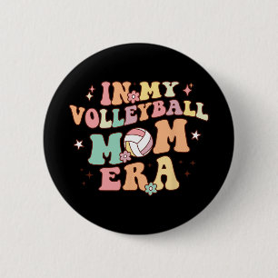 My Volleyball Mum Era Game Day Cute Retro Volleyba 6 Cm Round Badge