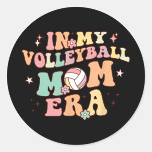 My Volleyball Mum Era Game Day Cute Retro Volleyba Classic Round Sticker
