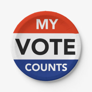 My Vote Counts Paper Plate