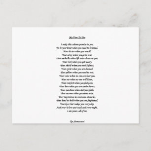 MY VOW TO YOU POSTCARD