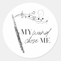 My Wand Chose Me Flute Black & White Quote