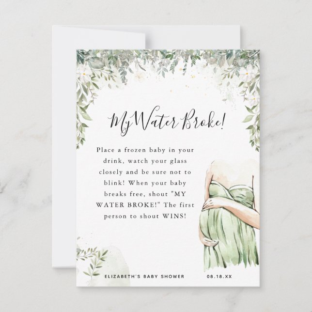 My Water Broke | Baby Shower Game (Front)