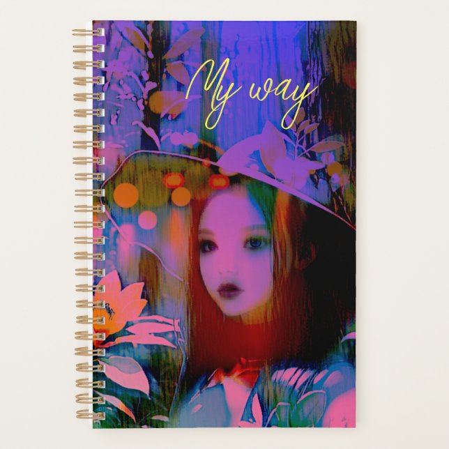 My way, a beautiful woman abstract  planner (Front)
