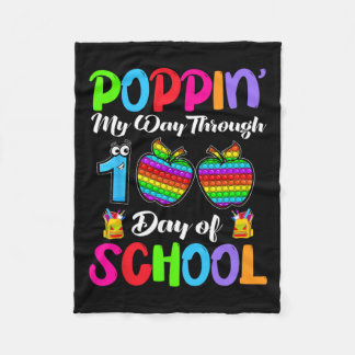 My Way Hrough 100 Days Of School Boys Girls Kids  Fleece Blanket