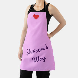My Way:  Lavender & Purple with Heart -  Apron