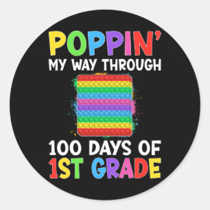My Way Through 100 Days Of 1st Grade Student Kids Classic Round Sticker