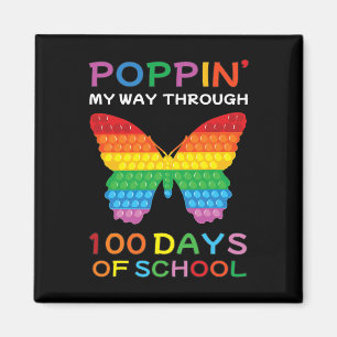 My Way Through 100 Days Of School Butterfly Girls Magnet