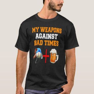 My Weapons Against Bad Times Beer And Baseball De T-Shirt