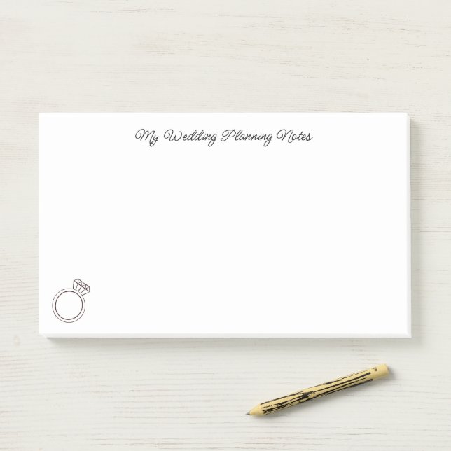 "My Wedding Planning"  Post-it Notes (On Desk)