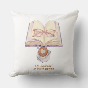 My Weekend Is Fully Booked Cosy Book Lover Cushion