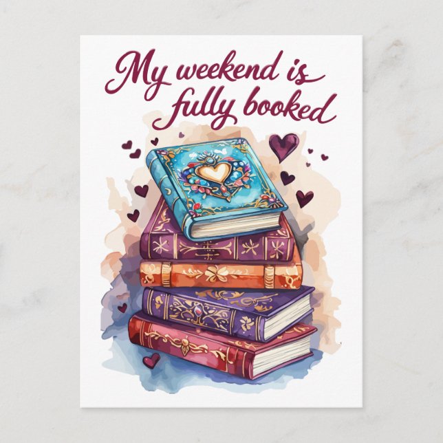 My weekend is fully booked postcard (Front)