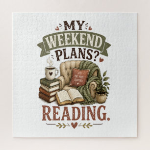 My Weekend Plans Reading Book Lover Cosy Reading Jigsaw Puzzle