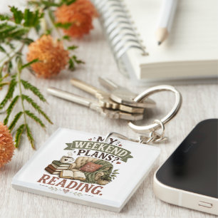 My Weekend Plans Reading Book Lover Cosy Reading Key Ring