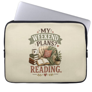 My Weekend Plans Reading Book Lover Cosy Reading Laptop Sleeve