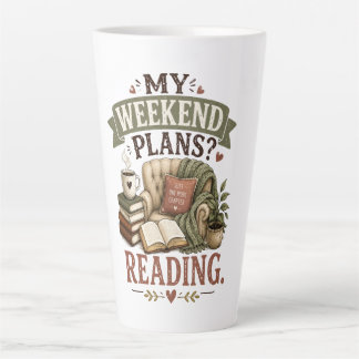 My Weekend Plans Reading Book Lover Cosy Reading Latte Mug