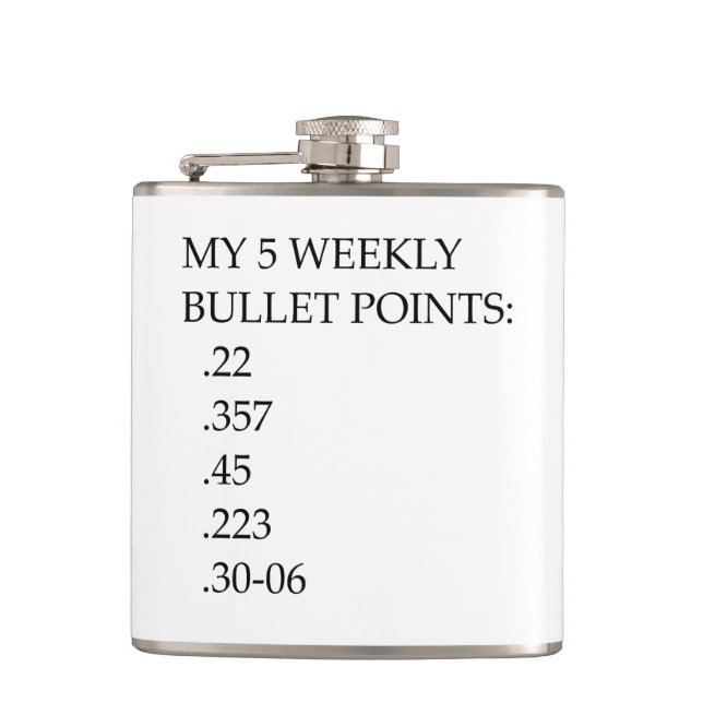 My weekly bullet points make me want to drink hip flask (Front)