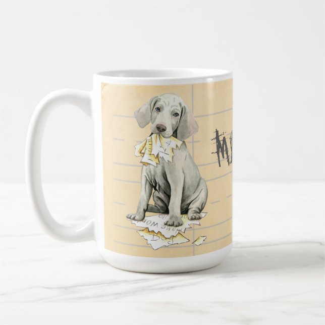 My Weimaraner Ate my Homework Coffee Mug (Left)