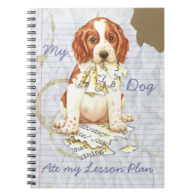 My Welsh Springer Ate My Lesson Plan Notebook (Front)