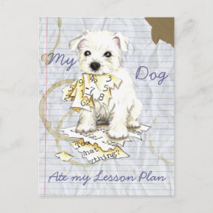 My Westie Ate My Lesson Plan Postcard