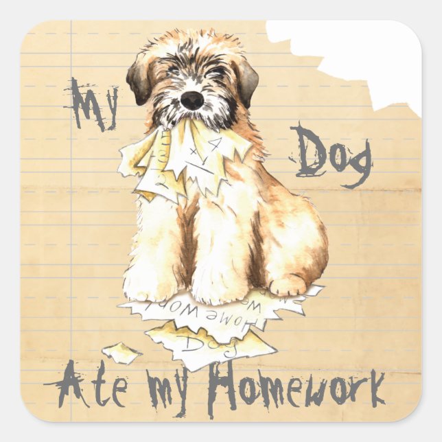 My Wheaten Ate My Homework Square Sticker (Front)