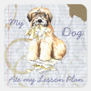 My Wheaten Ate My Lesson Plan Square Sticker