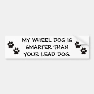 MY WHEEL DOG IS SMARTER THAN YOUR LEAD DOG BUMPER STICKER