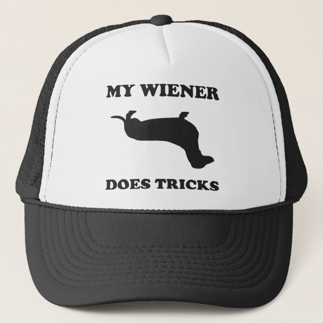 My Wiener Does Tricks Trucker Hat (Front)