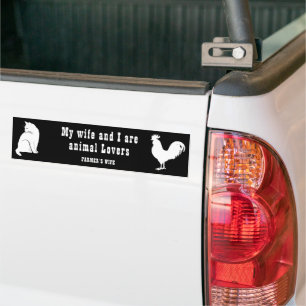 MY WIFE AND I ARE ANIMAL LOVERS - FARMER'S WIFE  BUMPER STICKER
