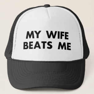 My Wife Beats Me Retro Vintage Funny Trucker Hat