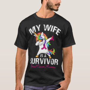 My WIFE Is A Survivor Breast Cancer Awareness Unic T-Shirt