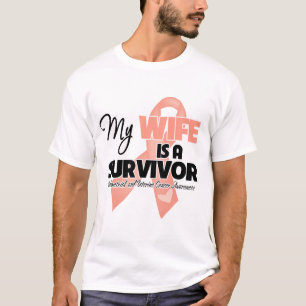 My Wife is a Survivor - Uterine Cancer T-Shirt