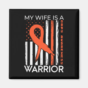My Wife Is A Warrior Crps Awareness Month Orange R Magnet