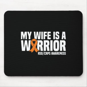 My Wife Is A Warrior Orange Ribbon Rsdcrps Awarene Mouse Mat