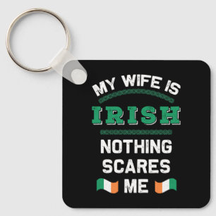My Wife is Irish Eire Republic Ireland Roots Flag Key Ring