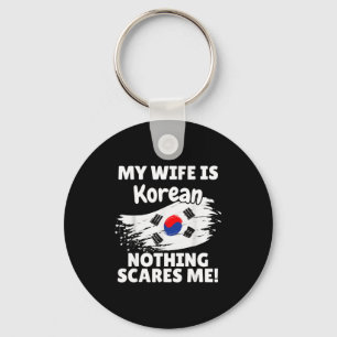 My Wife Is Korean Funny Korea Flag Gift For Husban Key Ring