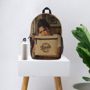 My Wife Is My Favourite Problem Custom Photo & Tex Printed Backpack
