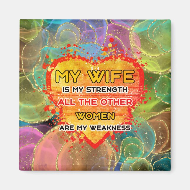 My Wife Is My Strength Magnet Keychain Case-Mate i (Front)
