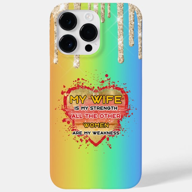 My Wife Is My Strength Magnet Keychain Case-Mate iPhone Case (Back)