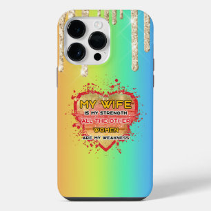 My Wife Is My Strength Magnet Keychain iPhone 14 Pro Max Case