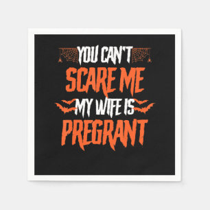 My Wife Is Pregnant Funny Gift On Halloween Napkin