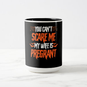 My Wife Is Pregnant Funny Gift On Halloween Two-Tone Coffee Mug