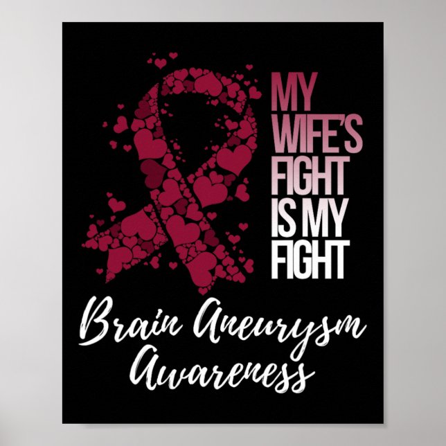 My Wife's Fight Is My Fight Brain Aneurysm Awarene Poster (Front)