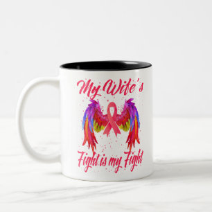 My Wife's Fight Is My Fight Breast Cancer Two-Tone Coffee Mug