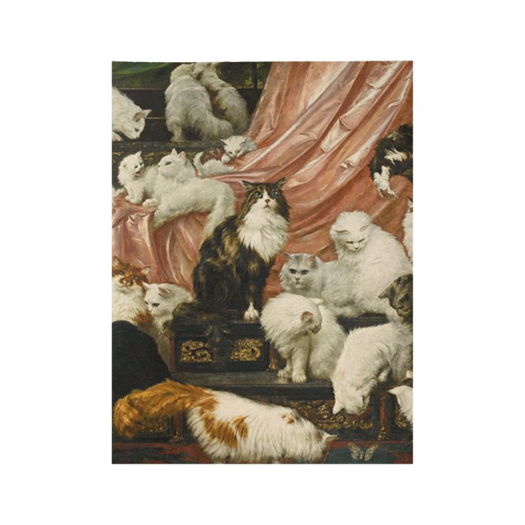 My Wife's Lovers By Carl Kahler Cat Wood Poster | Zazzle