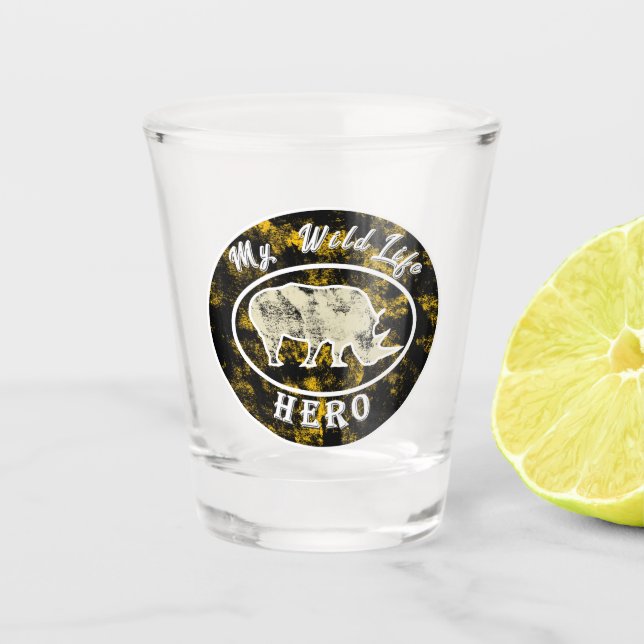 My wildlife hero  shot glass (Front)