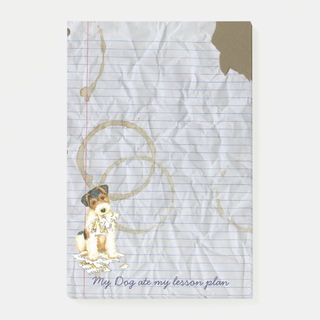 My Wire Fox Terrier Ate My Lesson Plan Post-it Notes (Front)