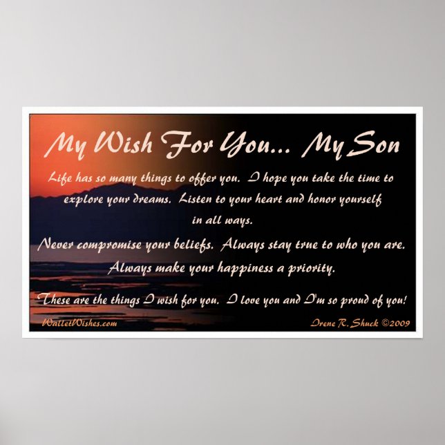 My Wish For You. My Son Poster (Front)