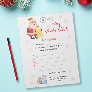 My Wish List - Classic Santa Notepad